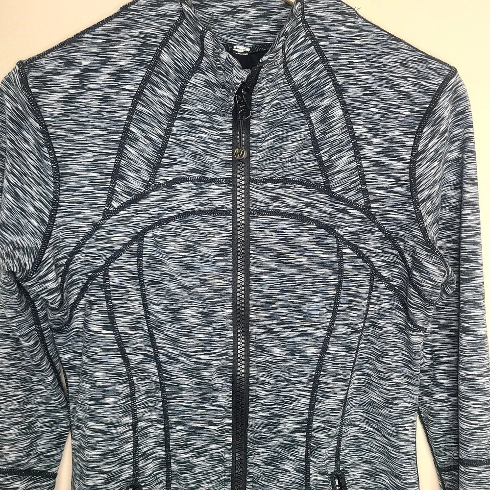 Lululemon Define Jacket Black Blue Space Dye Full Zip Athletic Jacket Women's 8